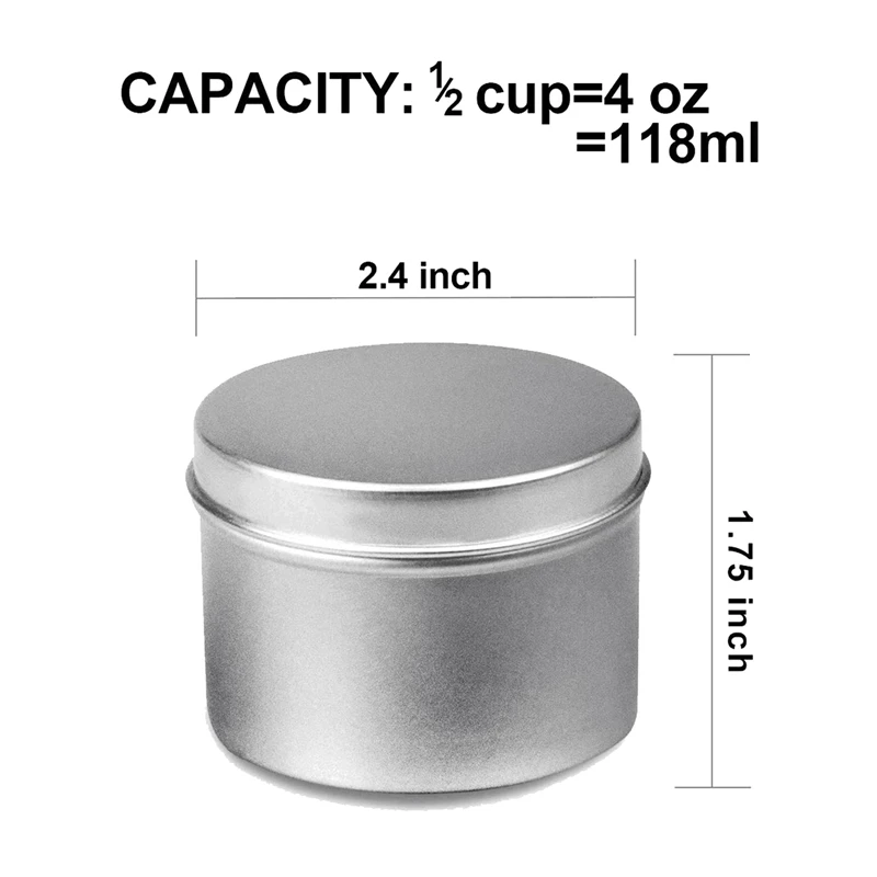 Lata de vela de 72 piezas, 4 Oz, contenedores para fabricación de velas DIY, contenedor de velas, herramientas para hacer velas hechas a mano