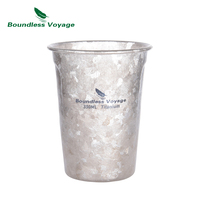 Boundless Voyage Titanium Cup Lightweight Coffee / Beer / Tea Cup 350ml/12oz Water Mug for Outdoor Camping Travel Picnic Ti3087D