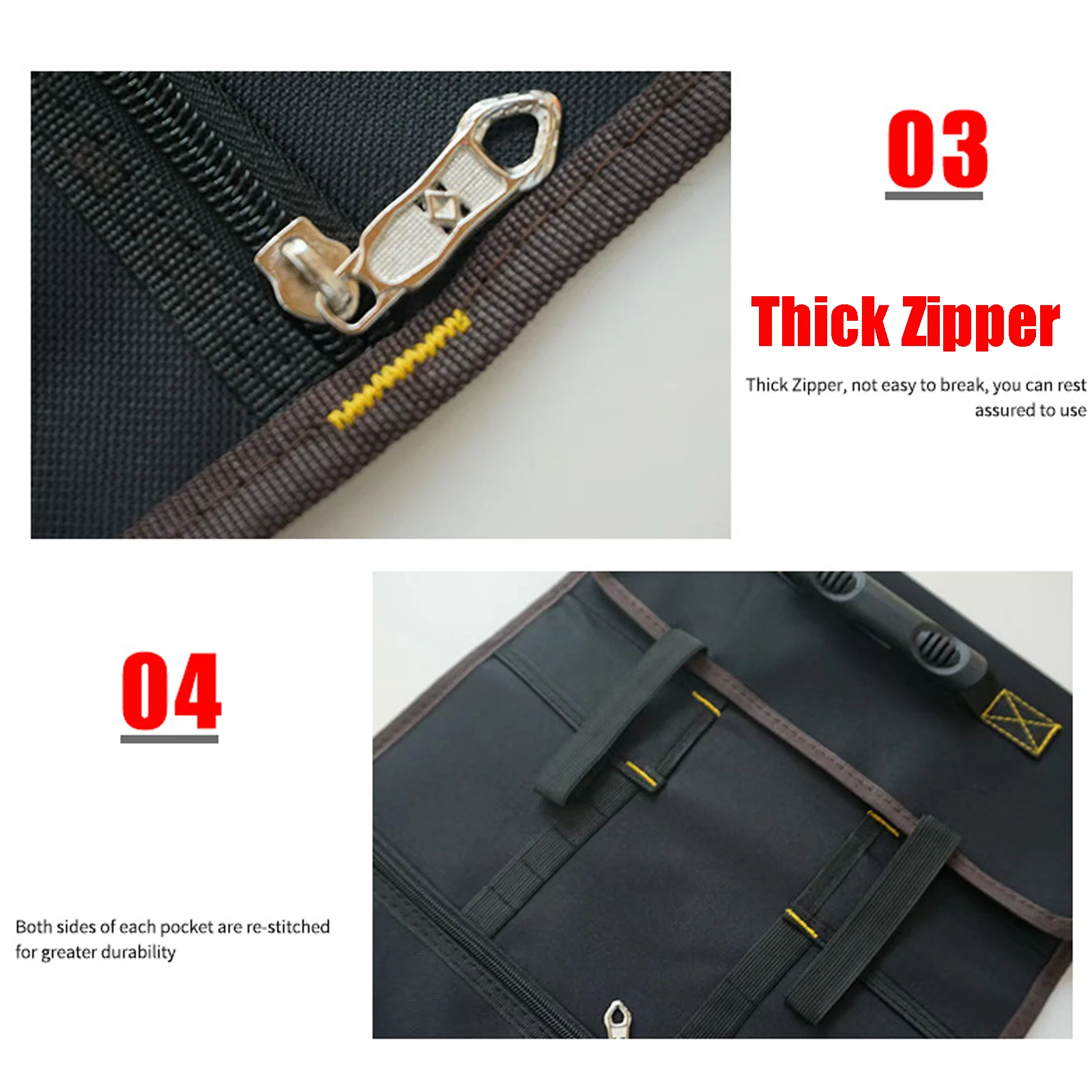 กระเป๋าเครื่องมือประแจพับได้หนาอเนกประสงค์แบบพกพาเคสอุปกรณ์เสริมสำหรับผ้าผ้าออกซ์ฟอร์ดทนทานต่อการสึกหรอ