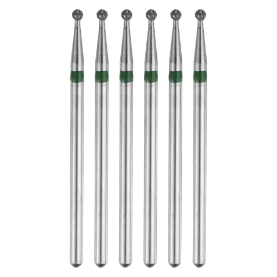 

6pcs 100-120 Grits Diamond Grinding Bit Ball Head 2.3 Shank Length Stone Sanding Drill Bits Rotary Tool for Ceramic Glass Nails