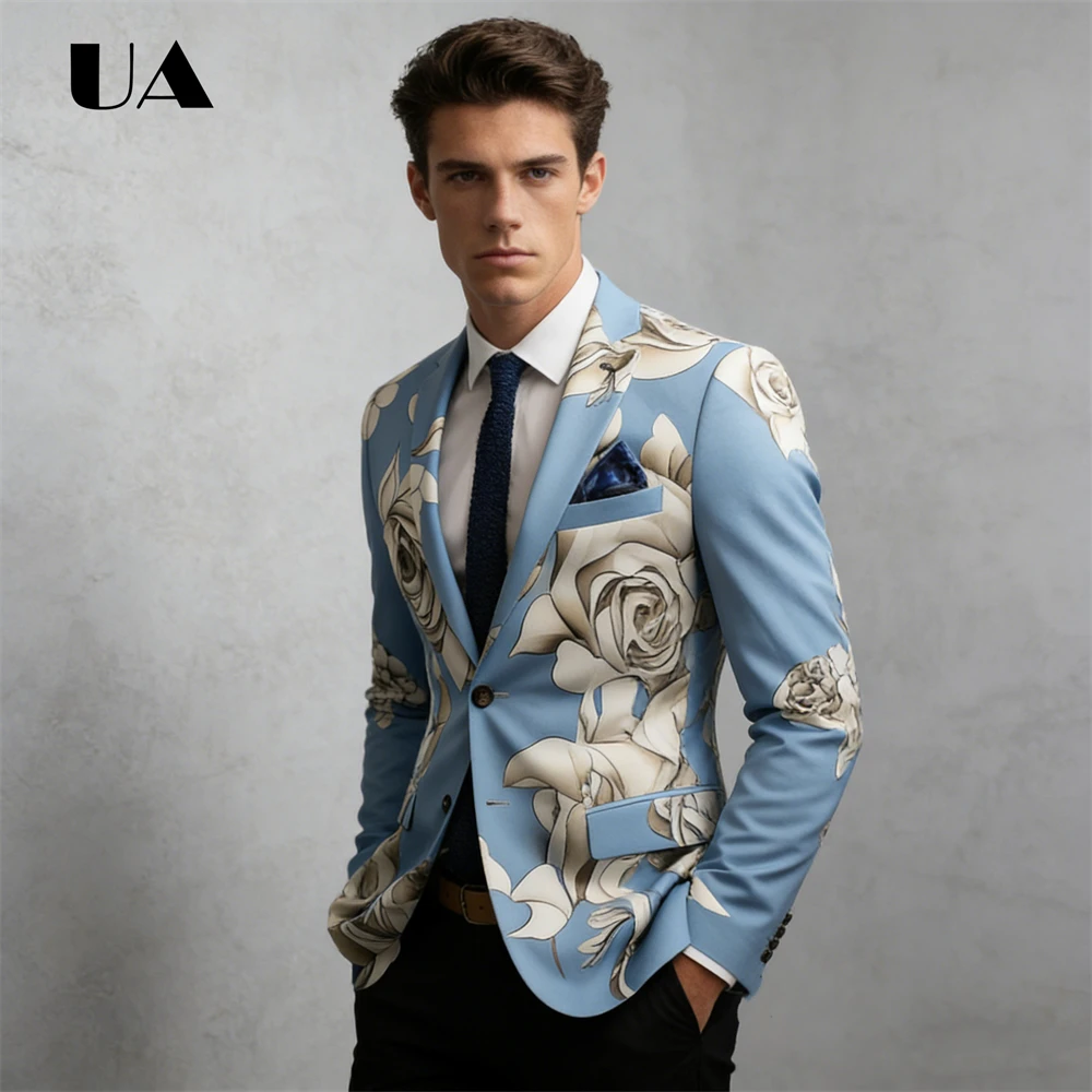 

ULBYANRY Комплект блейзера и брюк с цифровым принтом | Доступны размеры XS-4XL | Смелый модный костюм для свадьбы, выпускного вечера, вечеринки