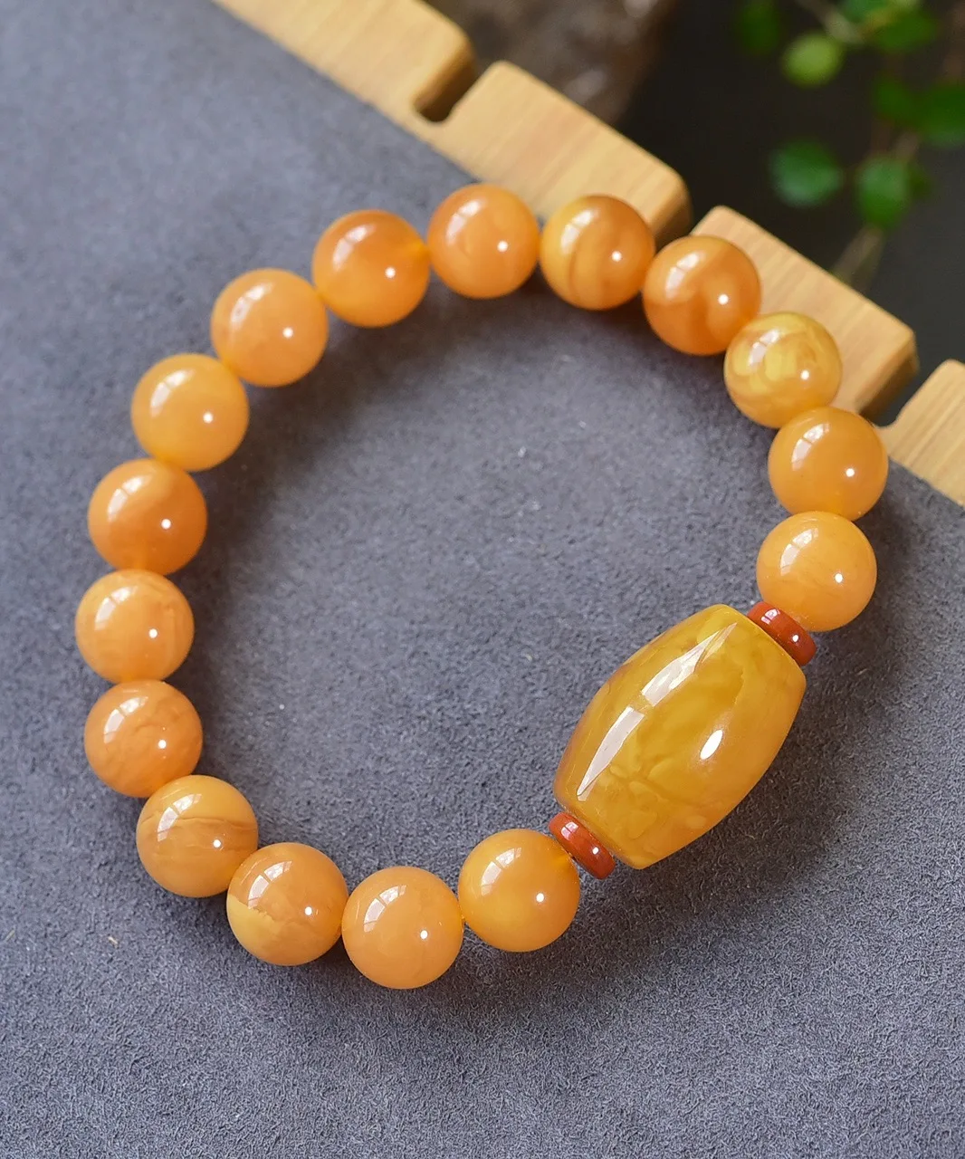 Natural Yellow Amber Gemstone Round Beads Bracelet Pendant Women Men Healing 10.5mm Stretch Amber Jewelry AAAAAA