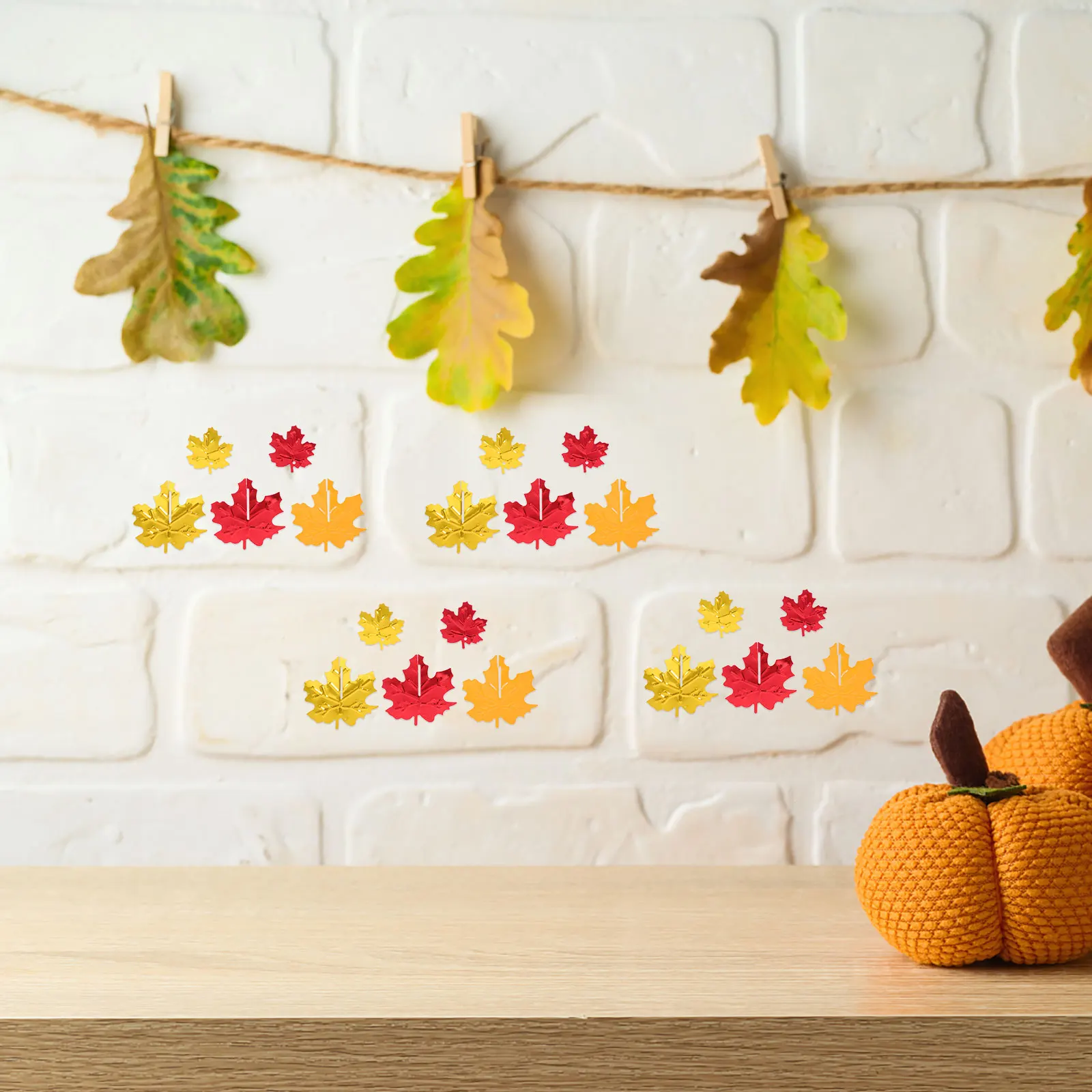 

8pcs 8 Packs Mixed Color Halloween Throwing Confetti Christmas Balloon Stuffing Maple Leaf Shaped Fall Festival Party Decoration