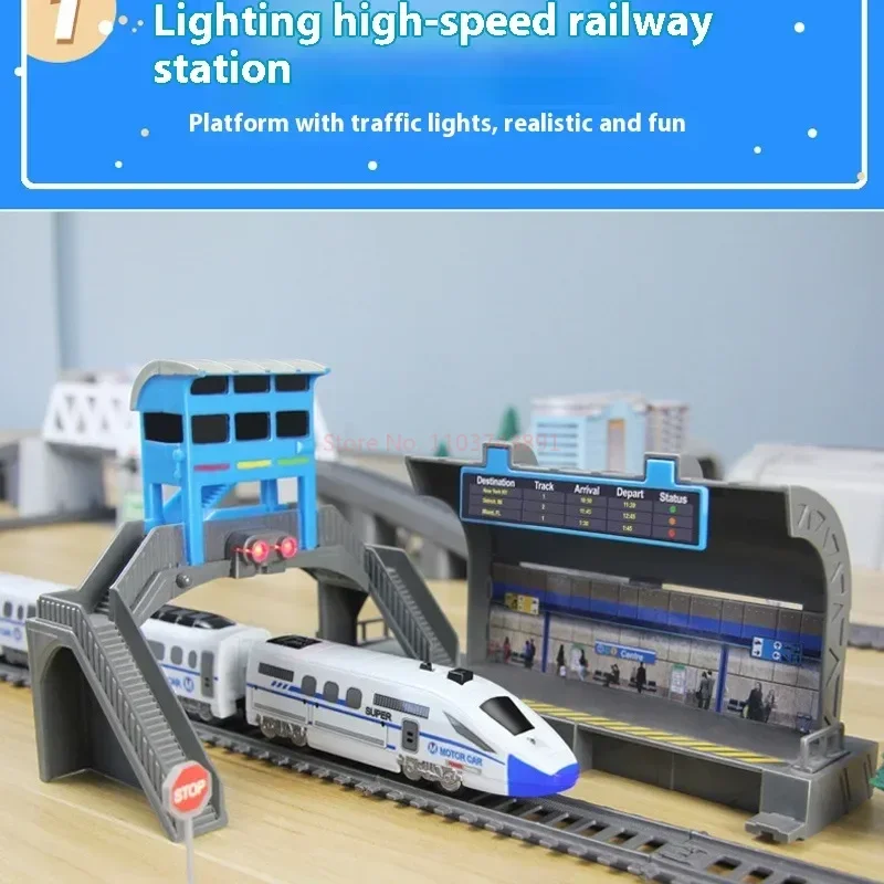 Pociąg elektryczny Model pociągu szybkobieżnego Kolejka Harmony Rail Zabawka Samochód Zestaw DIY Dzieci Prezent świąteczny Zabawka dla chłopca