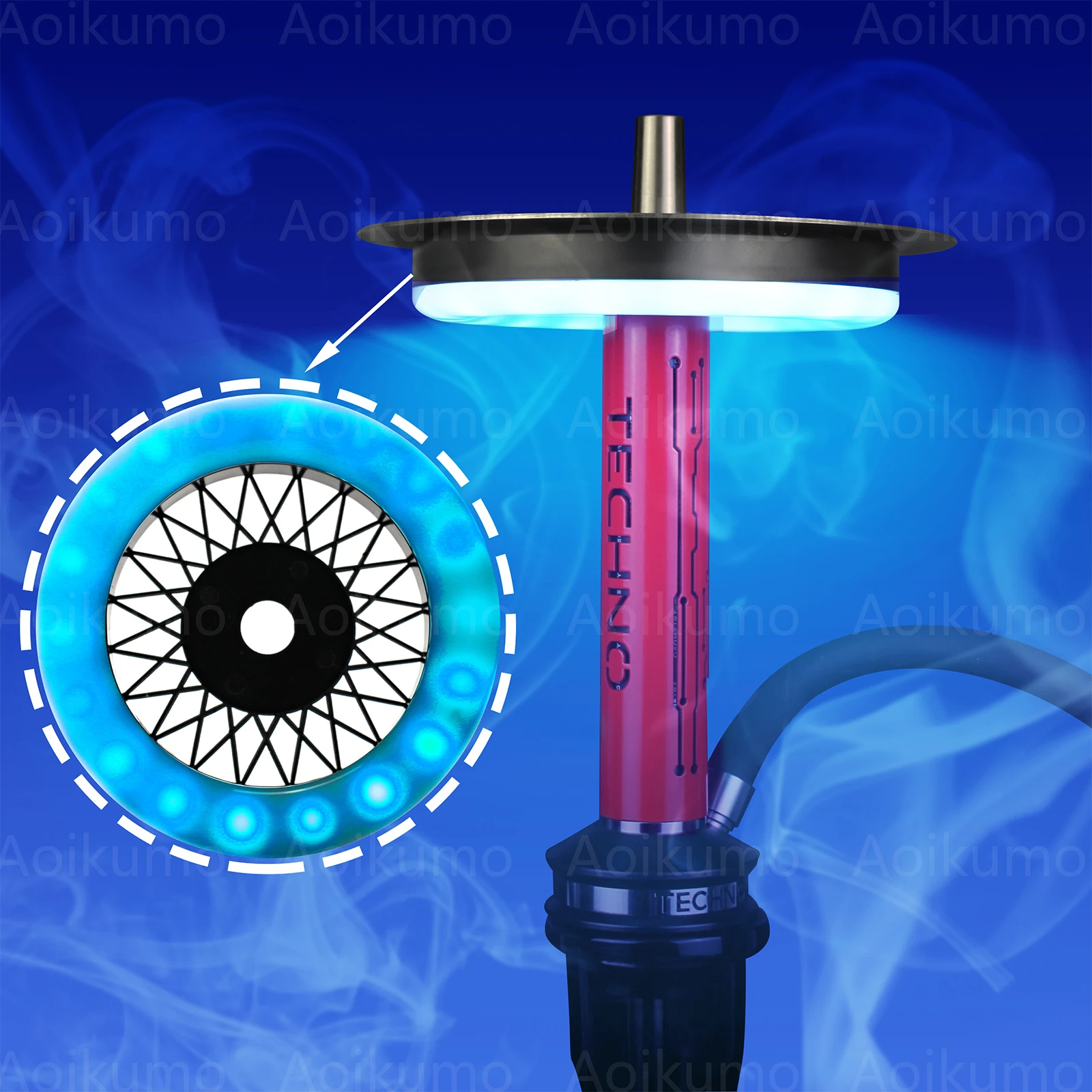 2022 New Hookah LED Light Tray Rechargeable Universal 6 Inch Sheesha LED Ring Lights for Bar KTV Shisha Narguile Accessories