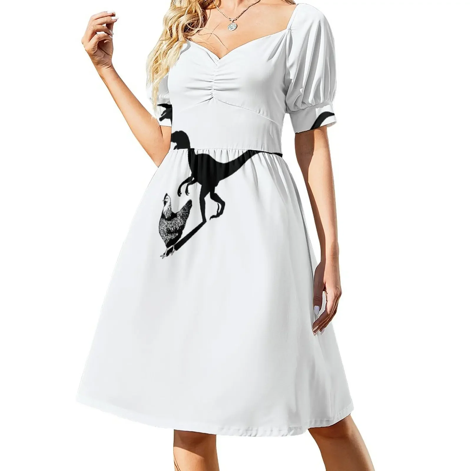 Chicken Velociraptor Short-Sleeved Dress summer woman dress 2025 wedding dresses for parties