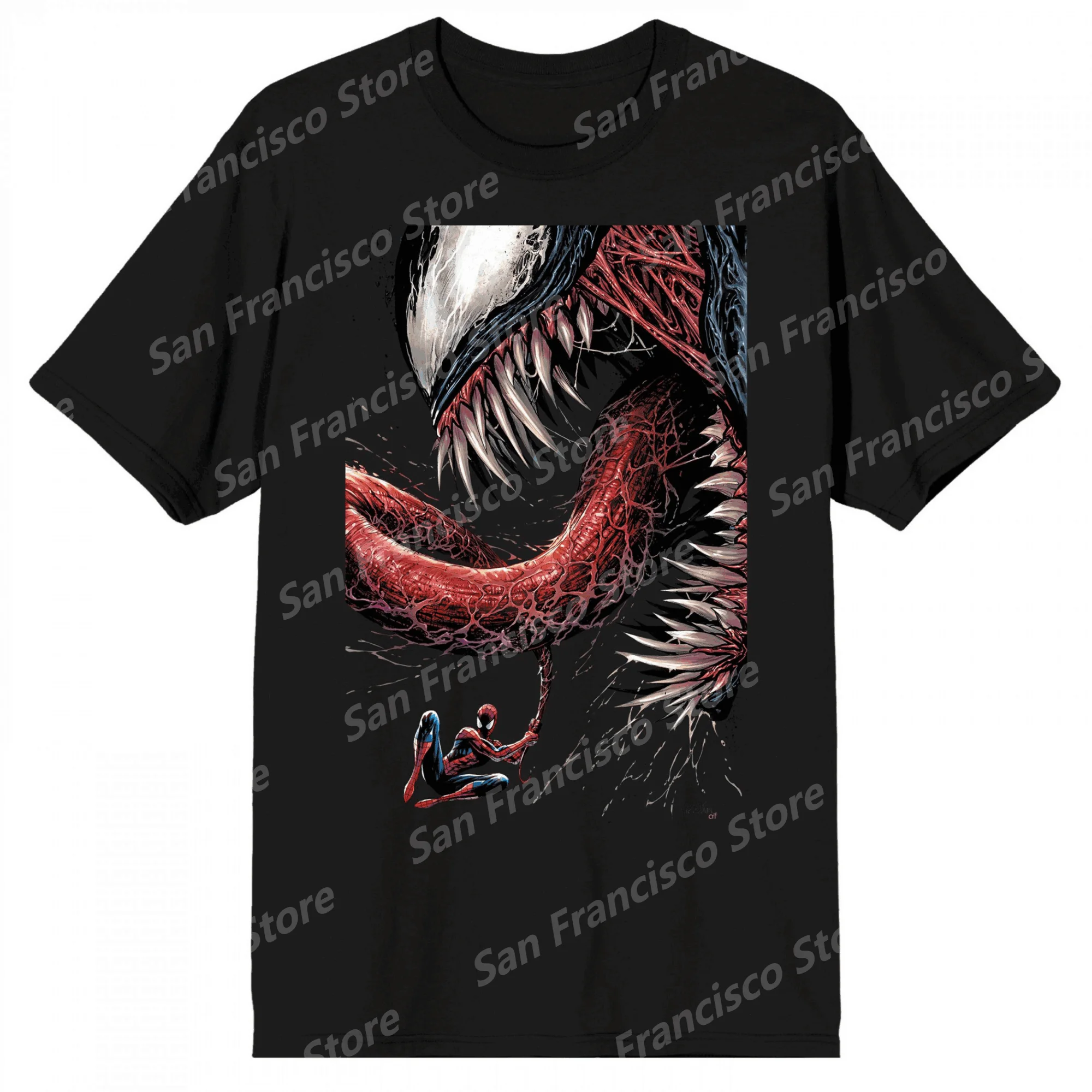 Marvel Summer Spider-Man Venom and Carnage #362 Cover Pattern Boy T-Shirt Kids/Adult Casual Crew Neck Short Sleeve Street Style