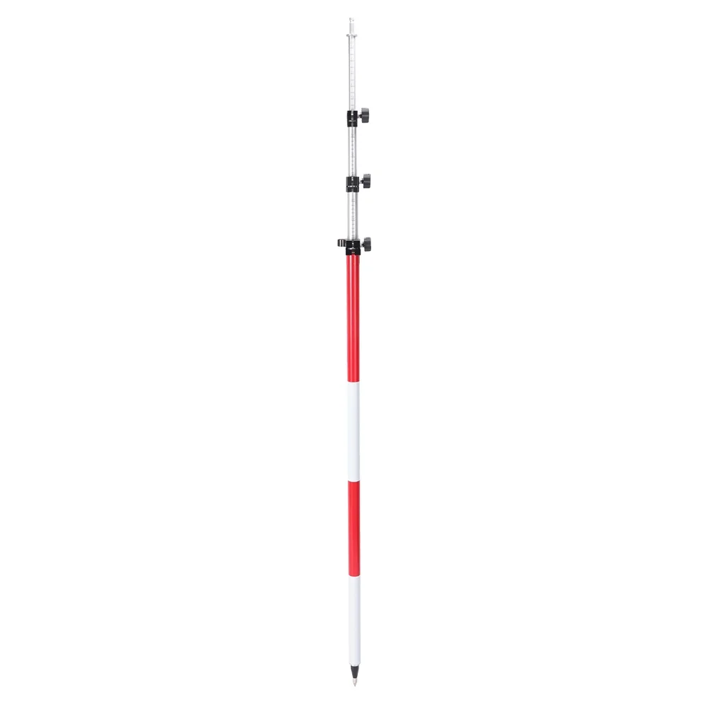 Hot Sale Aluminum Telescopic Surveying Prism Pole Rod 2.6m 3.6m 4.6m 5.2m 2 3 Section with Twist Lock Quick Lock