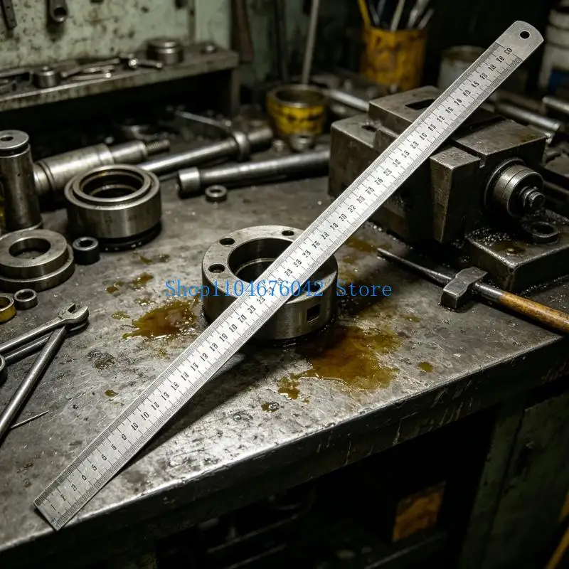 652F 2.5Mm Thick Precisions Stainless Steel Measuring Ruler With Inches And Marking For Professional Use