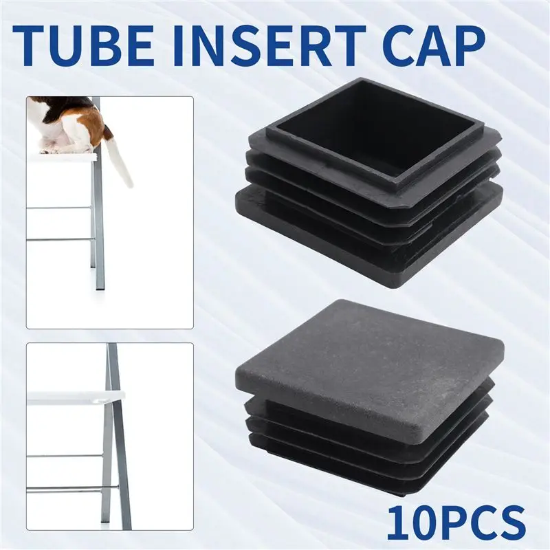 TEXU 200 Pcs Plastic Square Blanking End Cap Tubing Tube Inserts 38Mm X 38Mm