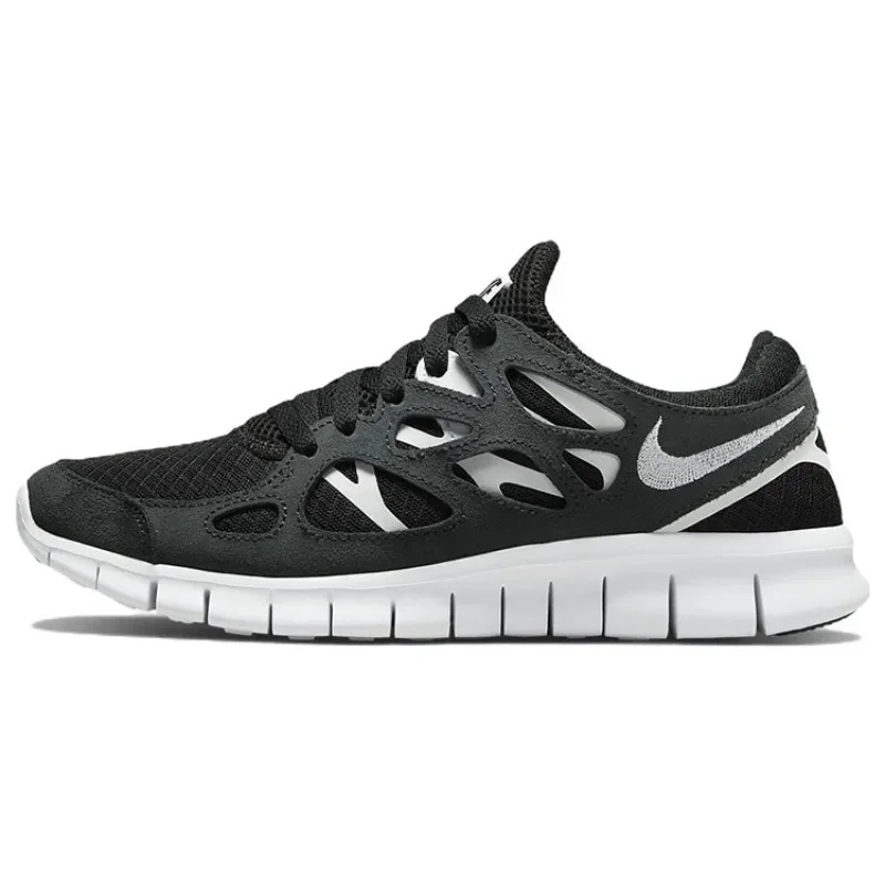 Nike Free Run 2.0 Black White Women Classic Barefoot-Feel Lightweight Non-Slip Durable Low-Top Training Running Shoes DM8915-002