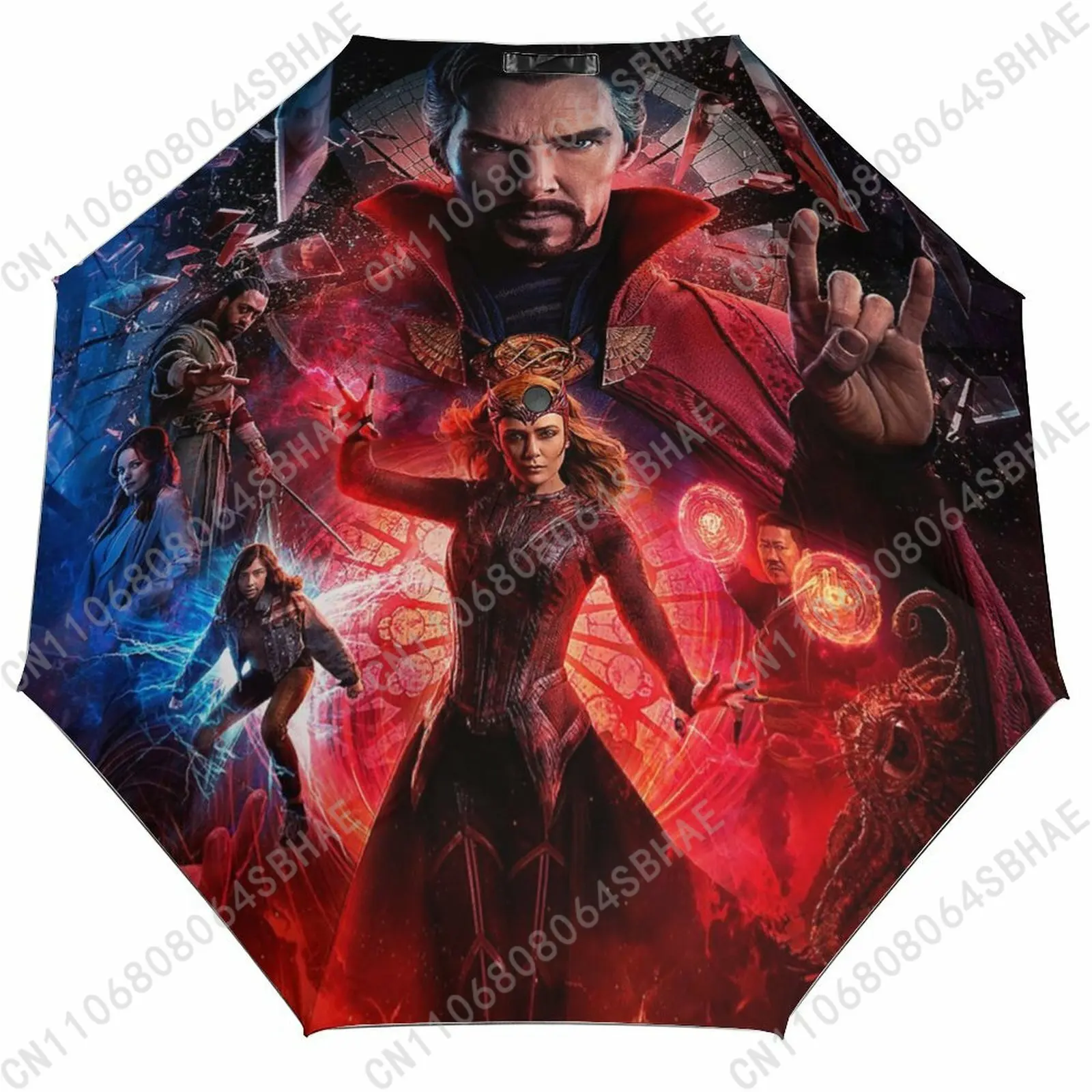 

Marvel Doctor Strange Automatic Foldable Umbrella One Button Umbrella with Black Coating Umbrella with Matching Pouch Cosplay