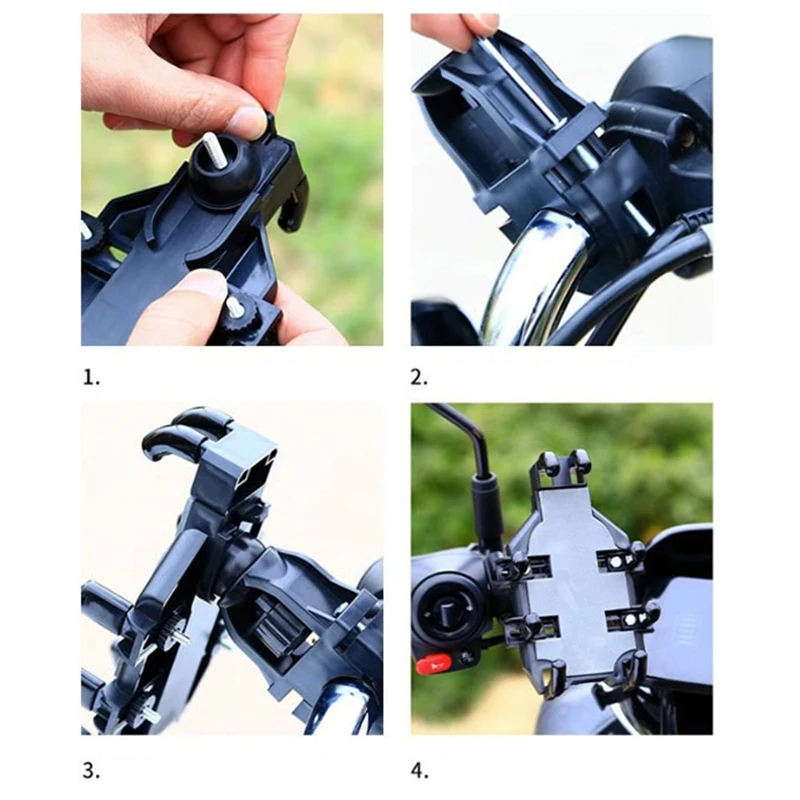 자전거 라이딩 브래킷 폰 홀더 GPS 마운트 충격 흡수 360도 회전 °   회전식 내비게이션 지원 오토바이 전기 자전거