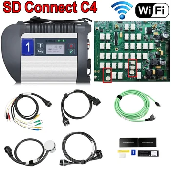 A +++ Chip completo MB STAR C4 SD Connect Compact C4 software para camiones y coches 2023.09 Mb star herramienta de diagnóstico multiplexor con WIFI