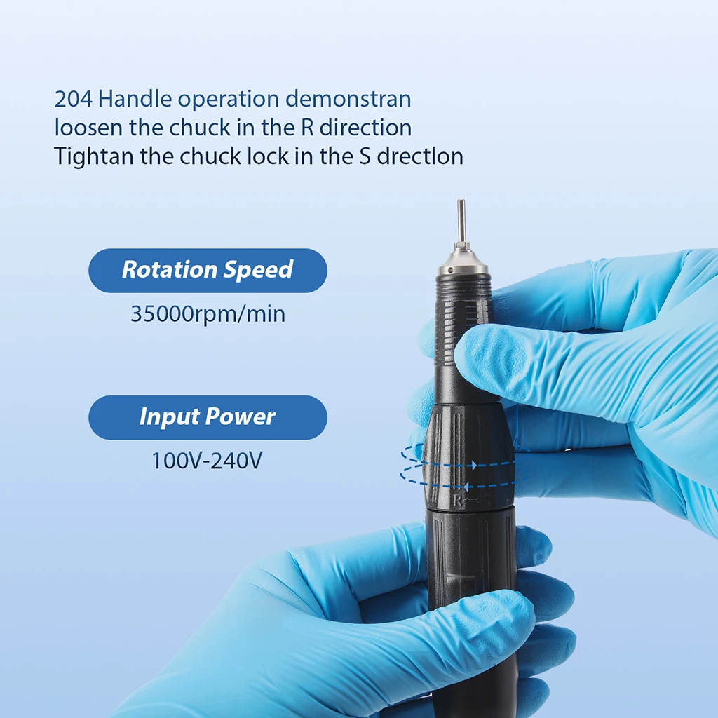 AZDENT Dental-Polier-Mikromotor Srong Max 211 Marathon-Schnitzmaschine Handmühle E-Typ Mikromotor Labor-Zahnmedizin-Werkzeug – Detail 8