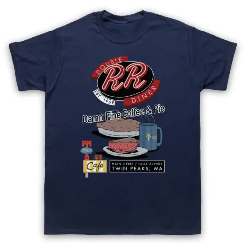 TWIN PEAKS DOUBLE R DINER DAMN FINE COFFEE & PIE LYNCH MENS & WOMENS T-SHIRT