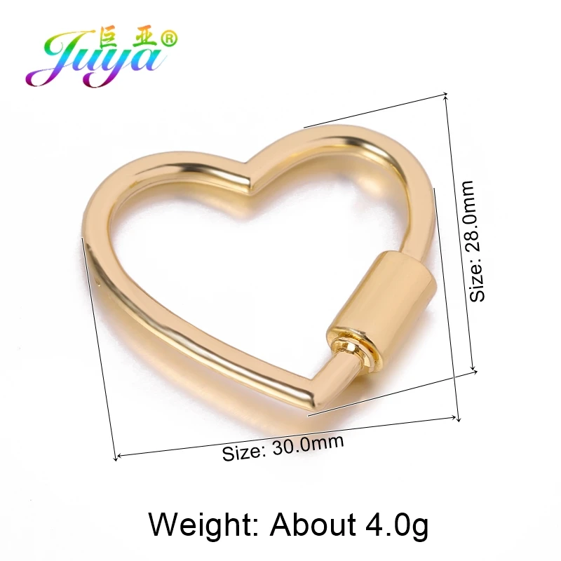 Juya 4pcs/Lot Wholesale DIY Creative Carabiner Fasteners Screw Lock Clasps Accessories For Handmade Punk Jewelry Making Supplies