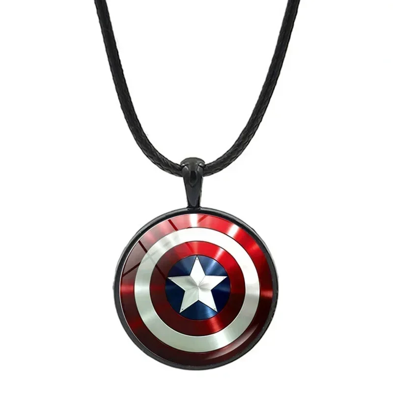 Disney Marvel Spider-man Necklace Action Anime Figures Iron Man Captain America Necklace  Man Woman Fashion Creative Ornaments