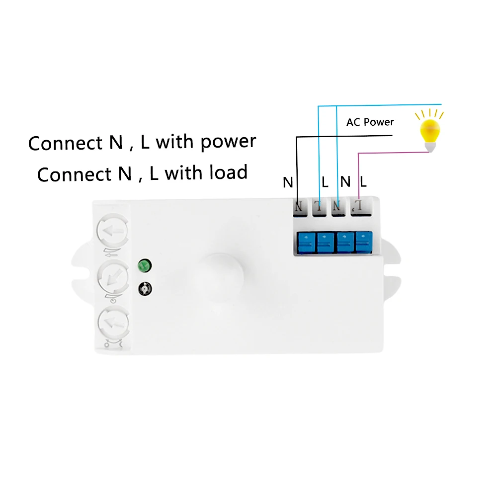 5.8GHz LED Microwave Radar Sensor Light Switch Human Body Motion Induction Sensor Controller Switch AC 220V-240V DC 12V 24V