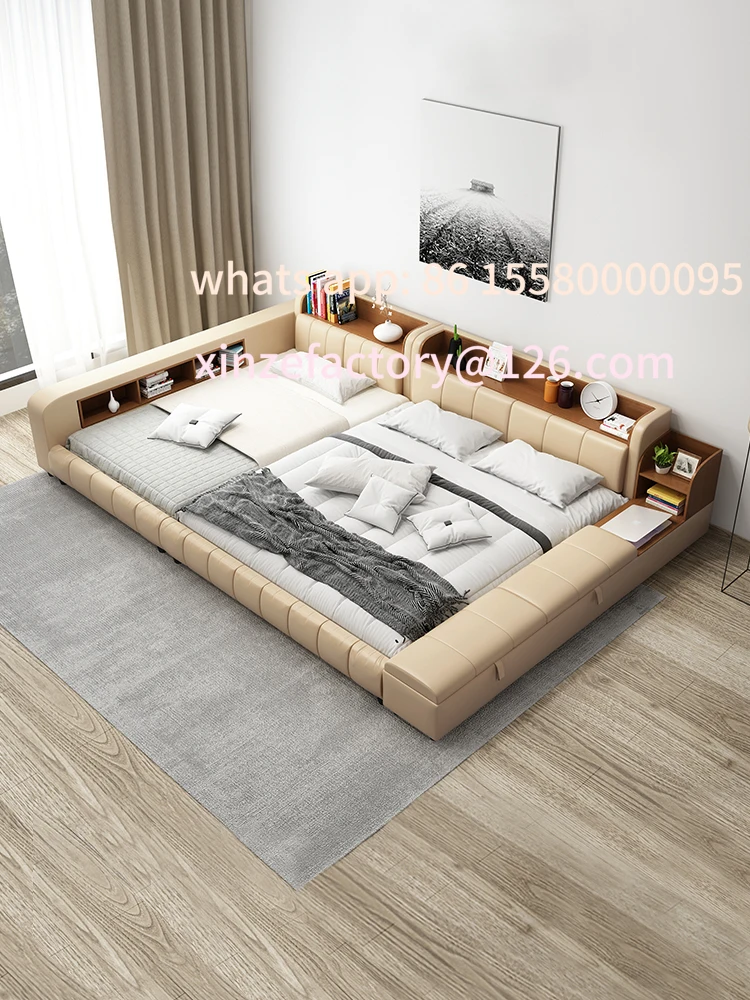 

Customizable parent-child bed splicing guardrail storage