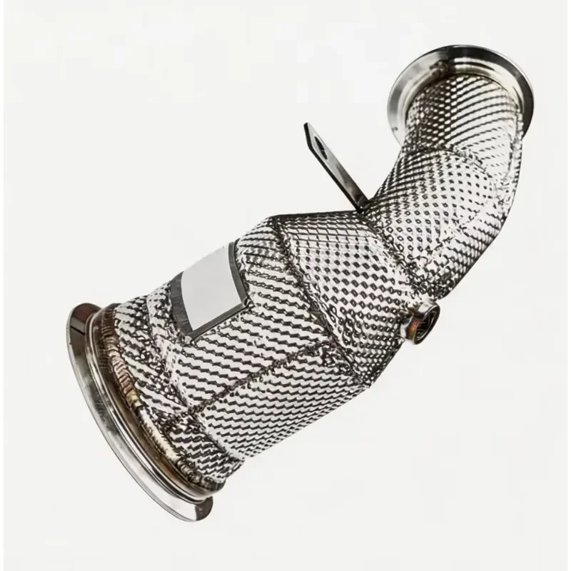 High Grade T304 Stainless Steel Exhaust Downpipe for Porsche 9Y0 Cayenne S 2.9T Front Pipe with Heat Shield