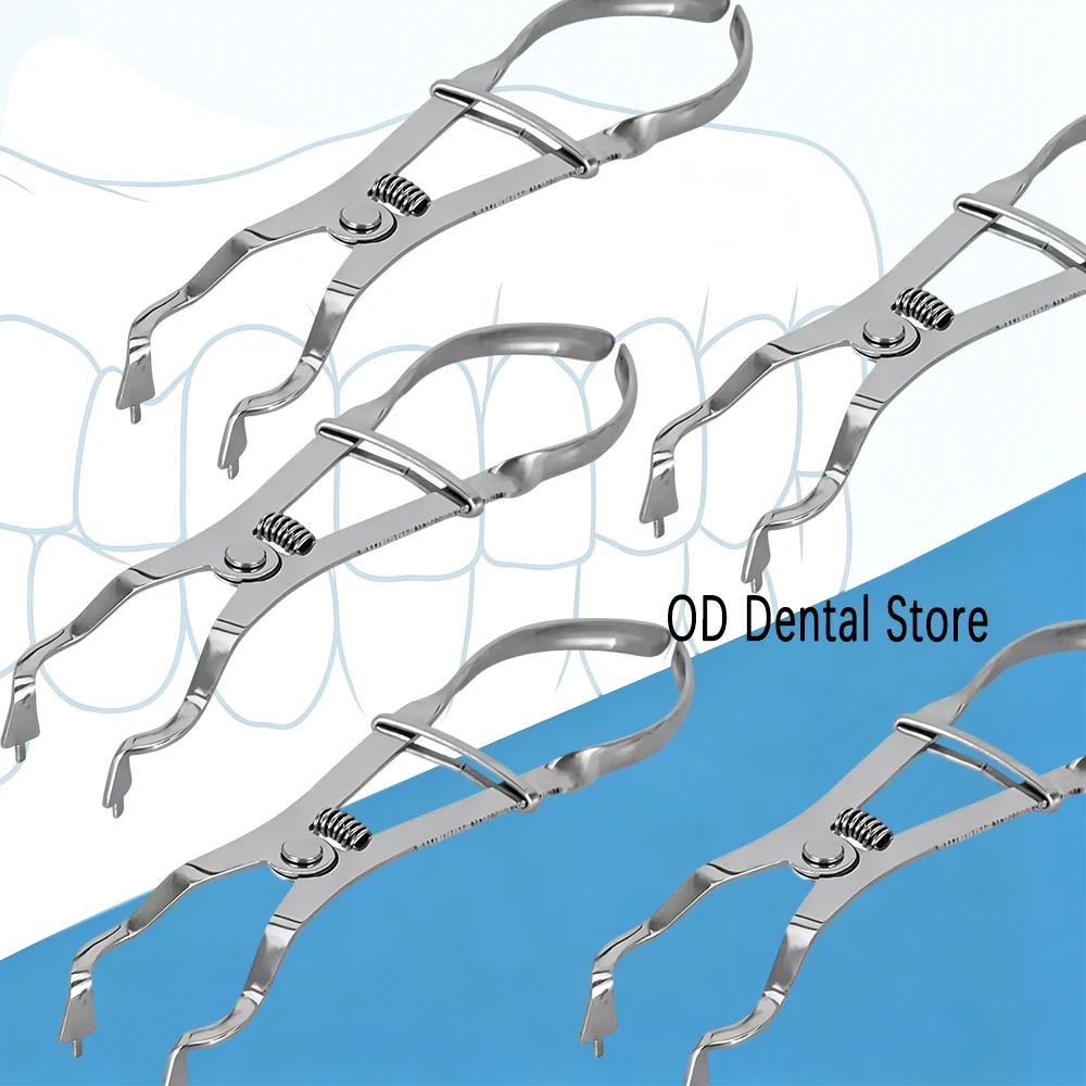 3/5 piezas de abrazaderas para dique de goma dental con pinzas de formación de color marfil, instrumentos restauradores para procedimientos de coronas y puentes