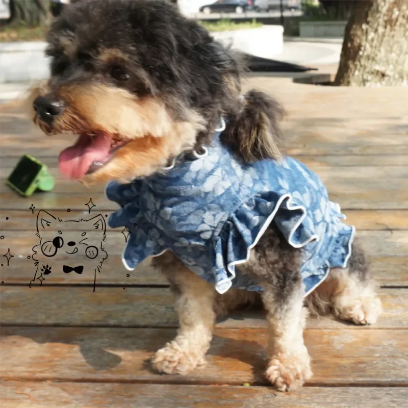 Vestiti per cani di piccola taglia camicia di Jeans in Denim Chihuahua Yorkshire Terrier Pomeranian Shih Tzu abbigliamento per cani da cucciolo di malta Costume da cagnolino