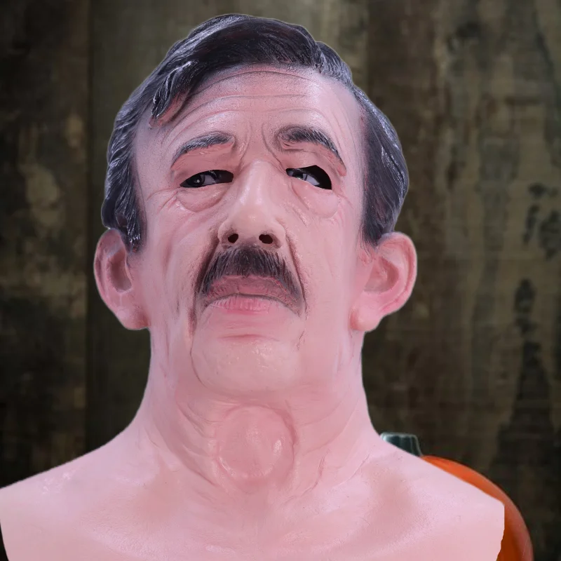 Realistic fun Grandpa party dress up mask Wrinkle Grandpa latex full head Carnival Scary party man Carnival cosplay costume prop