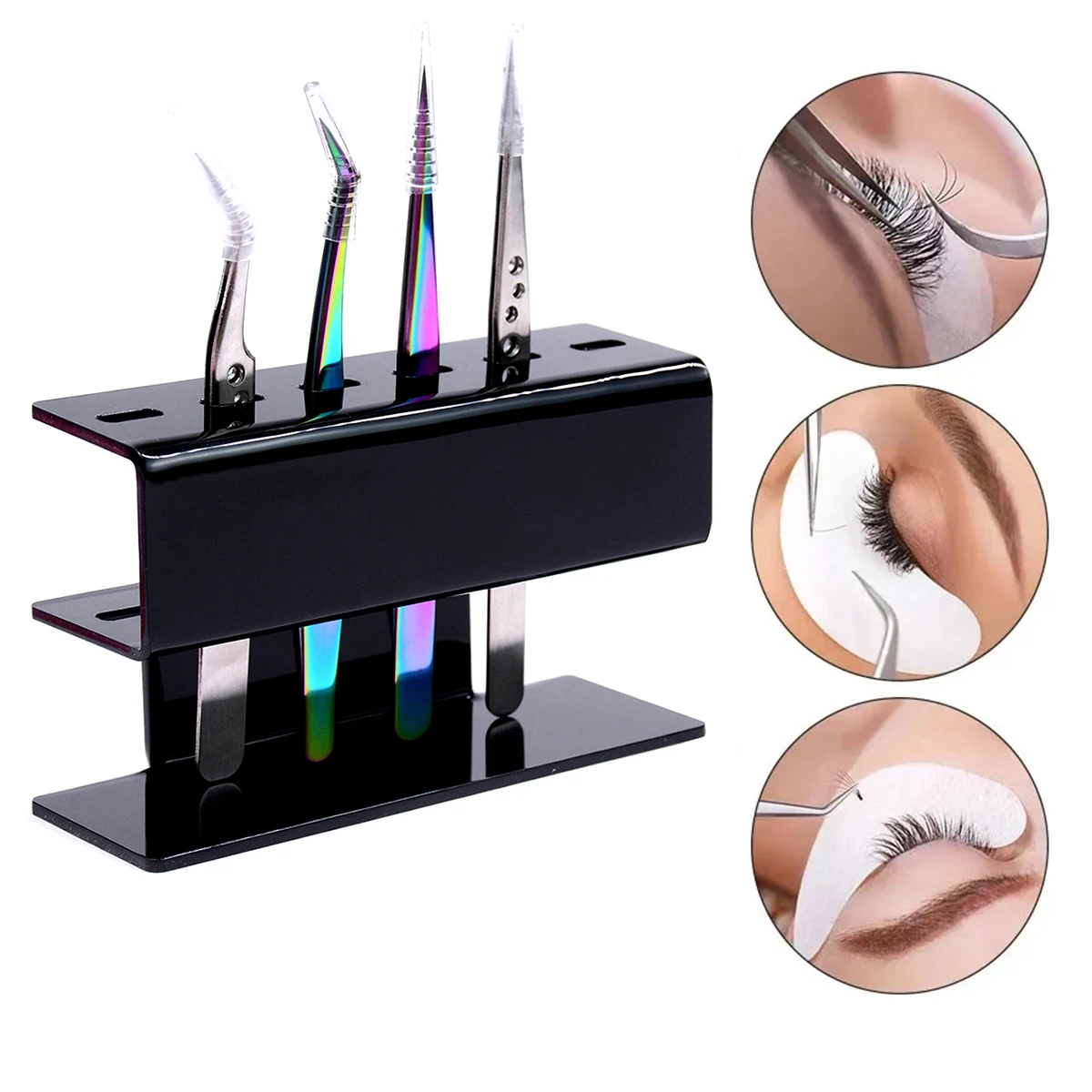 Wimpern pinzette Aufbewahrung halter 6 Löcher Stand Organizer tragbare Pinzette Rack Regal Wimpern verlängerung Make-up-Tool Acryl halten