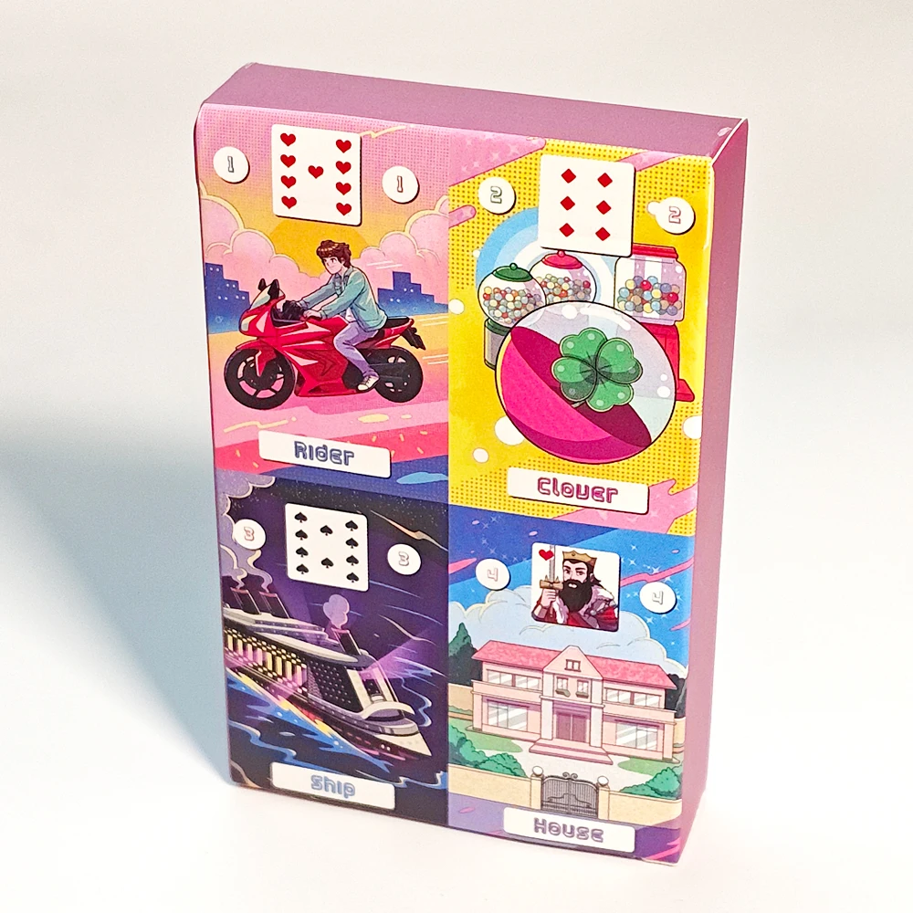 9*6cm Back To The 80's Lenormand Deck Printed on 350GSM Double-embossed Cardstock 36 Pcs Lenormand Cards + 2 Special Cards