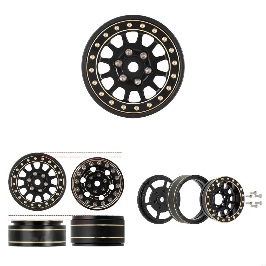 Для 1/18 TRX4M 1/24 SCX24 Brass Beadlock Rims Beadlock Wheel Rc Accessories 12-Spoke RC Crawler