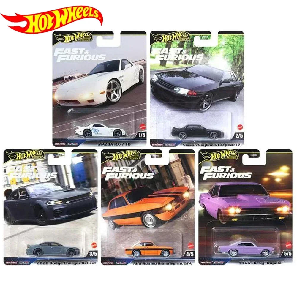 Hot Wheels Cars Fast&Furious Mazda RX-7 FD Nissan Skyline GTR (R32) 1:64 Diecast Vehicle Model Cars Toys Boys Gift