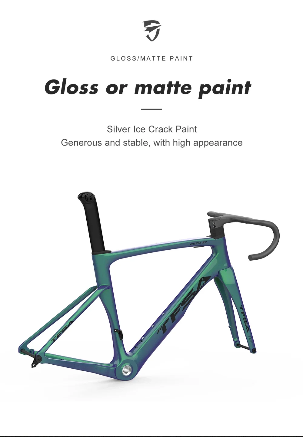 カーボンファイバーロードバイクフレーム,カメレオンペイント,エアロ