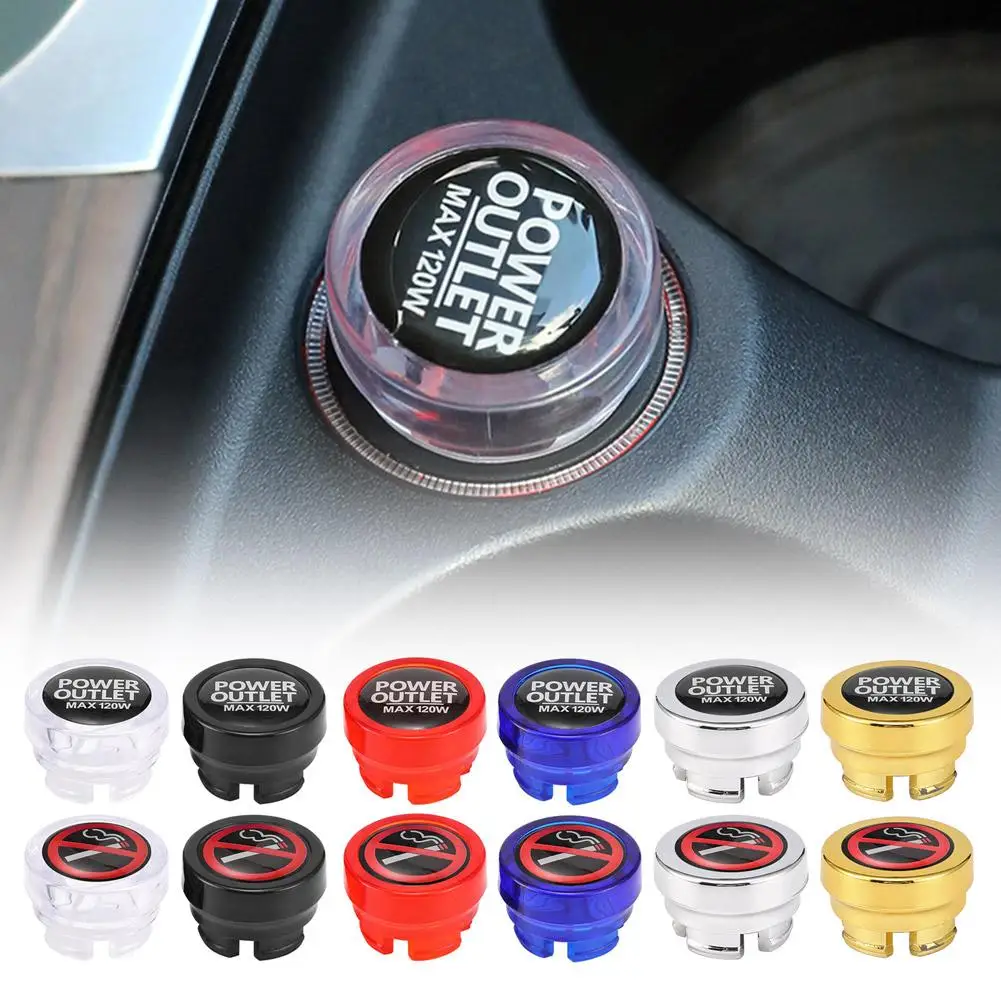 Cubierta de encendedor de cigarrillos de coche a prueba de polvo, tapa de accesorios Universal para decoraciones de interfaz de encendedor automotriz Y8E8