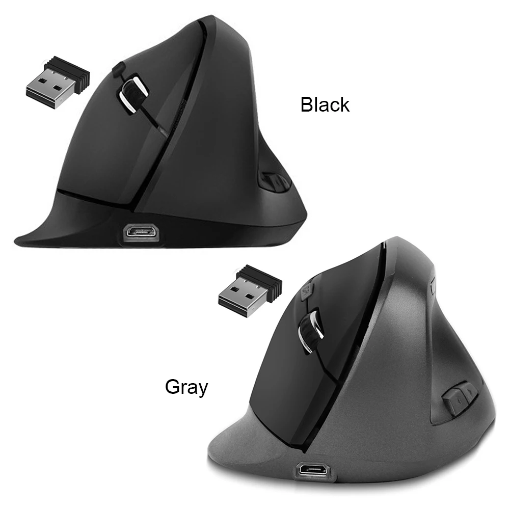 Mouse ergonomico verticale 2.4G con ricevitore USB Mouse ottico ergonomico verticale wireless 6 pulsanti per laptop PC desktop MacBook