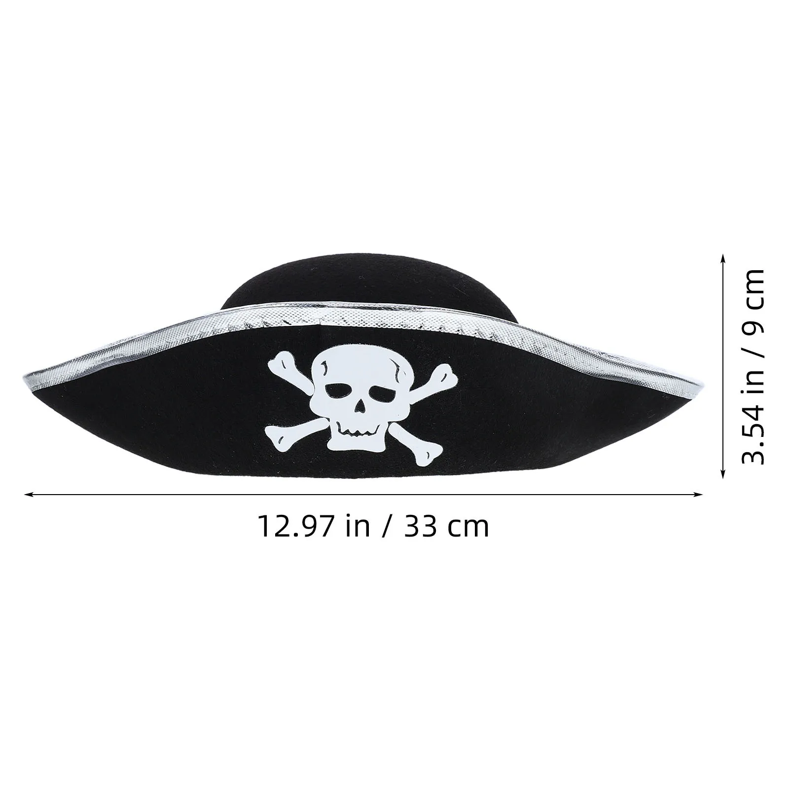 2 szt. Zestaw piracki: opaska na oko i kapelusz, klasyczny kostium pirata z czaszką, akcesoria dla dorosłych, cosplay, uroczystości, Halloween