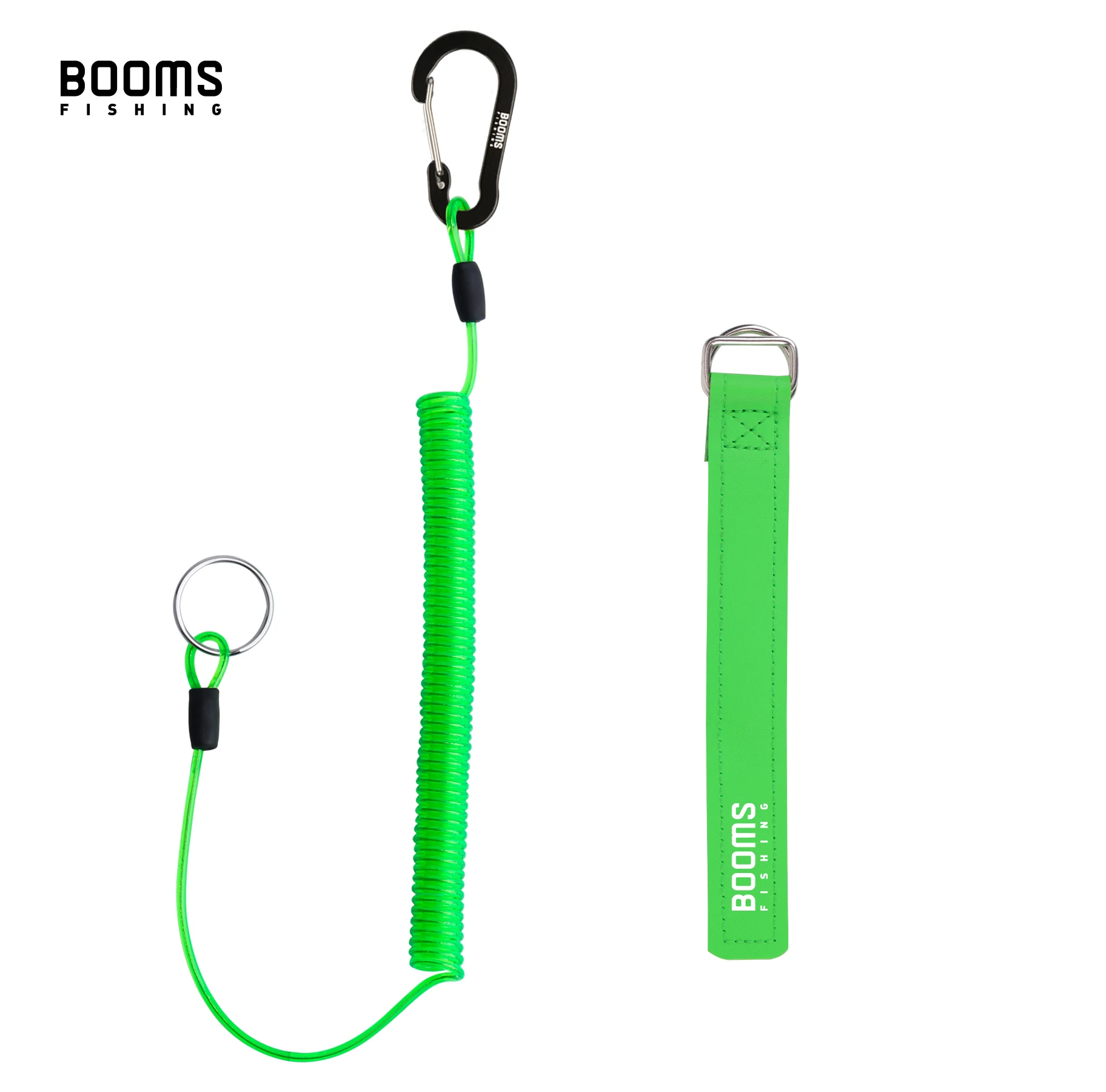 Booms Fishing T01 2M Coiled Lanyards Karabinerhaken mit Rutenbändern für Angelrute und Kescher – Detail 3