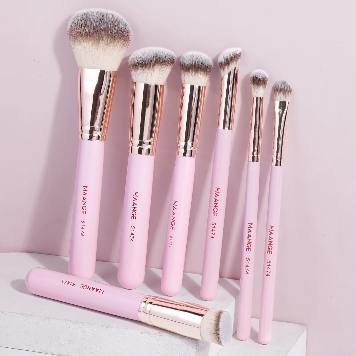 MAANGE 7PCS Makeup Brush Set Foundation Concealer Eyeshadow Makeup Brush for Liquid Cream Soft Fluffy Cosmetic Makeup Tools