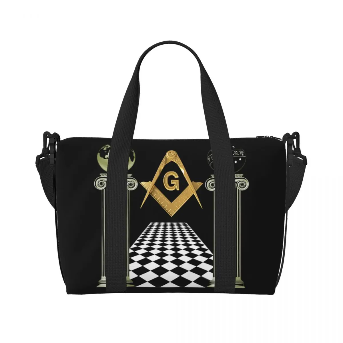 

Женская большая сумка-тоут Boaz And Jachin Salomon's Temple, большая вместительная масонская сумка Mason Freemason, пляжные дорожные сумки для спортзала