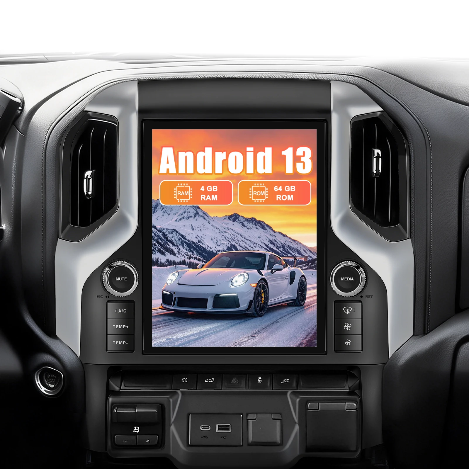 Junsun Android 15 Car Multimedia Player Touch Screen Head Unit Stereo Radio For GMC Sierra Chevrolet Silverado 2019 2020 2021 2022 2023 Built In Wireless Carplay Android Auto GPS Navigation Bluetooth 5.0 WiFi AI Voice Control