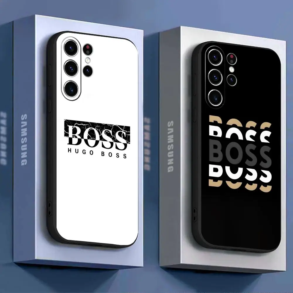 Funda de teléfono Hot Cool HB-HUGO-BOSSES para Samsung Galaxy S26 S25 S24 S23 S22 S21 S20 Plus Ultra Soft Black