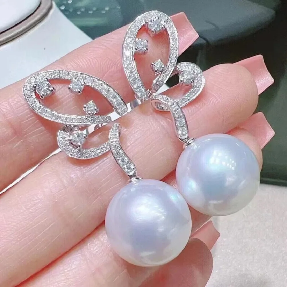 

Exquisite design earrings AAAA9-10mm/10-11mm natural round pearl earrings 925s
