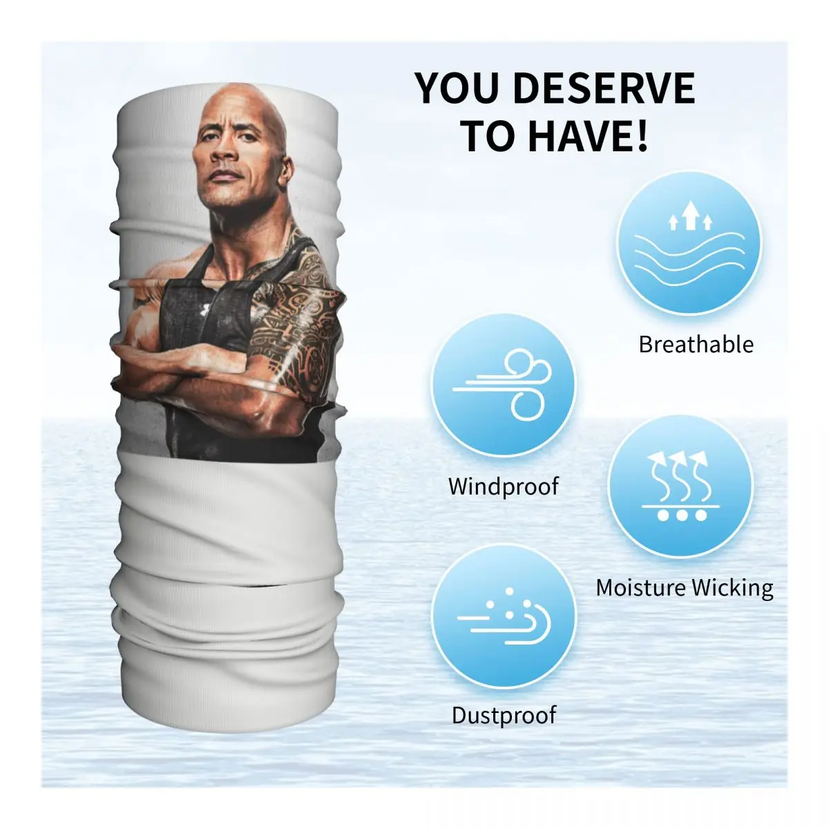 Пользовательские гетры The Rock Face Dwayne для мужчин и женщин с защитой от ультрафиолета, зимний знаменитый шарф-бандана актера Джонсона для езды на велосипеде