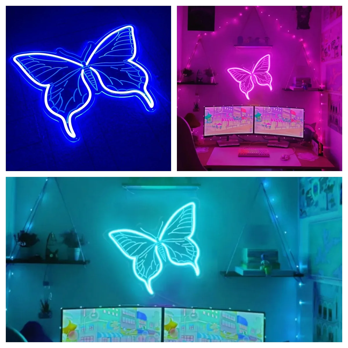 Butterfly LED Neon Sign, Gorgeous Home Decoration,Custom Wall USB Art Neon Light Wall Decoration Birthday Gift for Girls