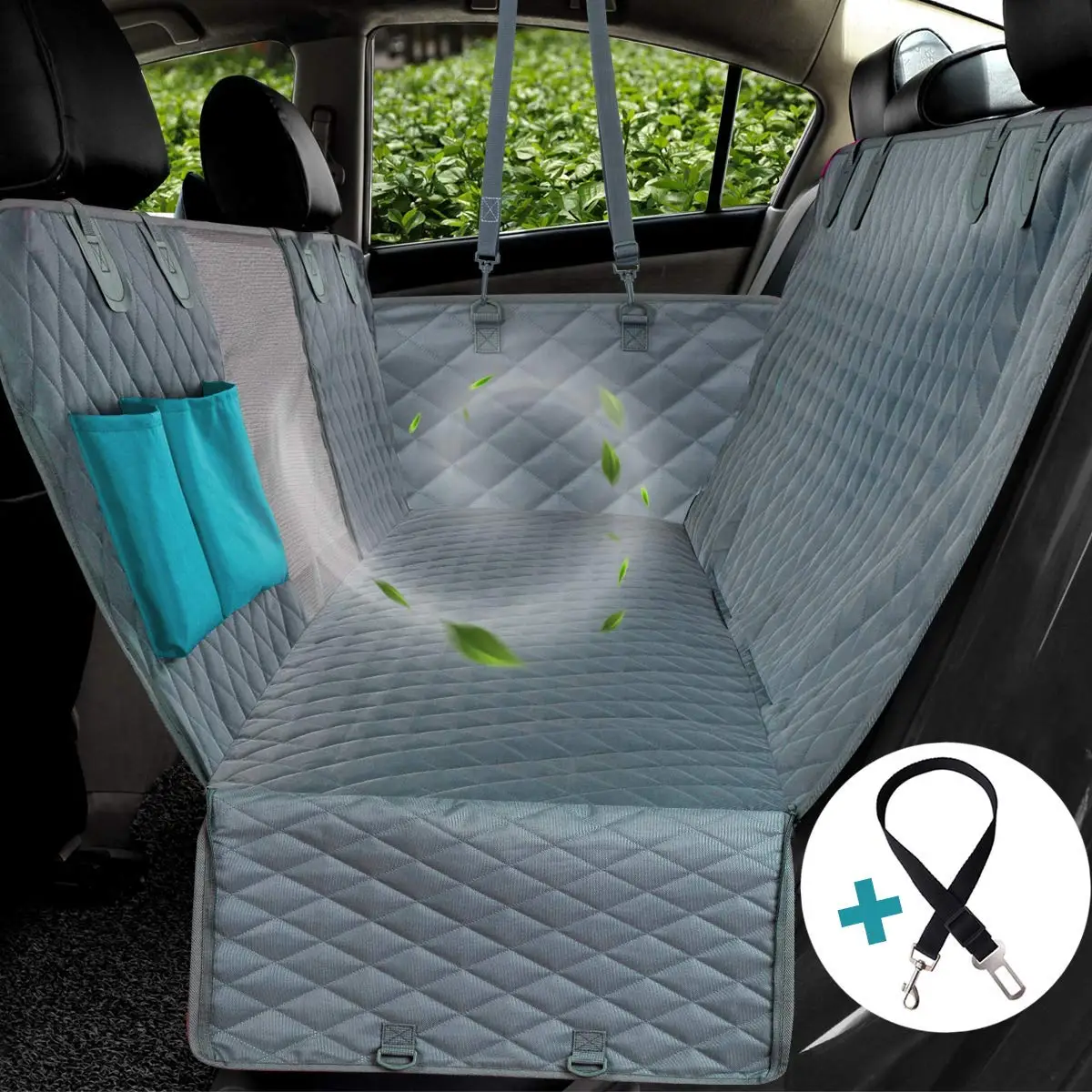 

STLFWaterproof Durable Pet Car Seat Cover Oxford PVC Material Removable Cover Solid Pet Hammock for Back Seat for Travel Dogs Ca