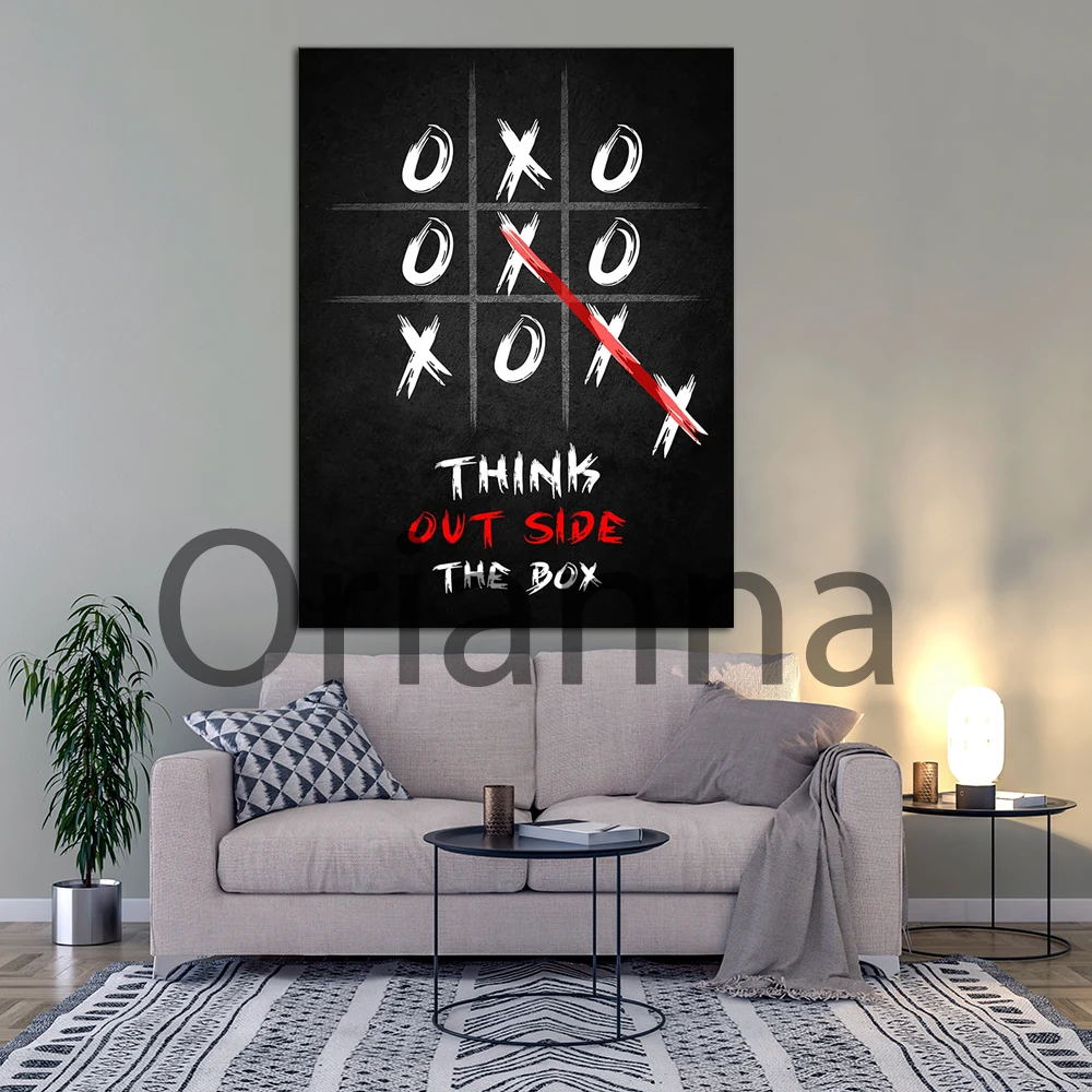 Think Out Side The Box Tic Tac Toe Game Pictures Wall Art Retro Pop Canvas Paintings Hd Prints Modern Modular Poster Home Decor