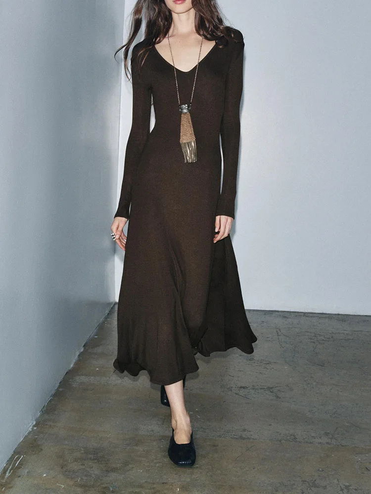 High-End Lungo Sve V-Ne Maxi Dr Nuovo Arrivo Collezione Invernale Ele Costume da Donna Faion Tang Costume di Scena