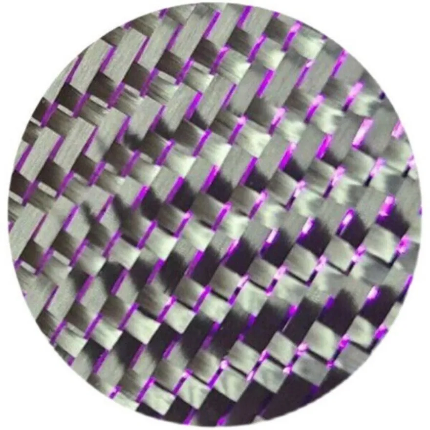 

3K Carbon fiber & Metallic Purple Reflection Mixed Cloth Twill Weave 100cm x50cm