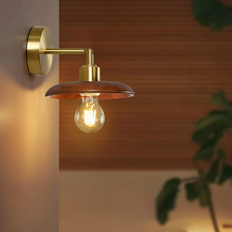 

Medieval style rotatable wall bedside high-end retro bedroom living room background wall corridor aisle decorative wall lamp