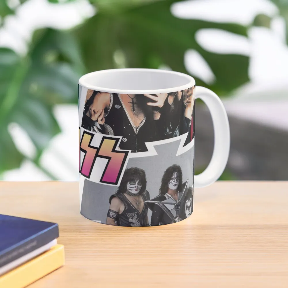 Kiss Collage Classic  Mug Image Photo Tea Drinkware Gifts Simple Handle Round Design Coffee Cup Printed Picture